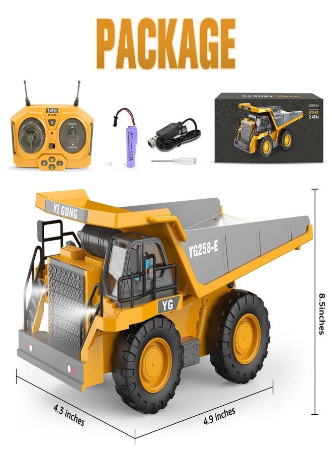 شاحنة قلابة تعمل بالتحكم عن بعد من جوي جاي بمقياس 1:24، شاحنة بناء تعمل بالتحكم عن بعد بتردد 2.4 جيجاهرتز و9 قنوات، ألعاب تعليمية لمركبات هندسية مزودة بإضاءة وموسيقى للأطفال (شاحنة قلابة تعمل بالتحكم عن بعد - 9 قنوات) - Image 4